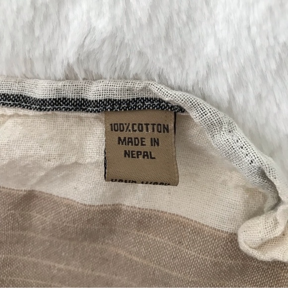 Zig Zag Asian Collection Striped Poncho Top Cotton Made in Nepal Boxy Lagenlook - Picture 8 of 9